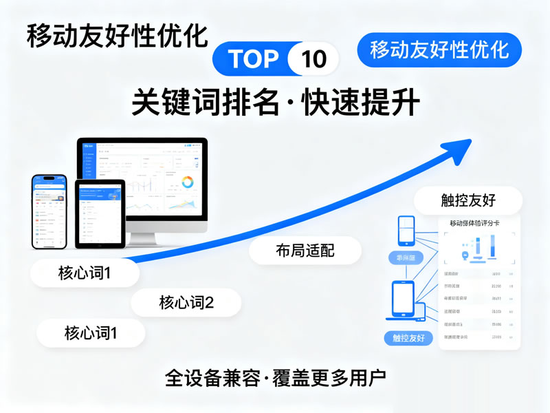 整站优化服务展示，网站结构和性能优化的示意图